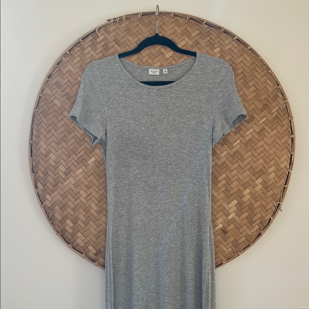 ARITZIA THE GROUP LUXE LOUNGE TEMPTATION SHORT-SLEEVE RIBBED MAXI DRESS EUC - Picture 8 of 13